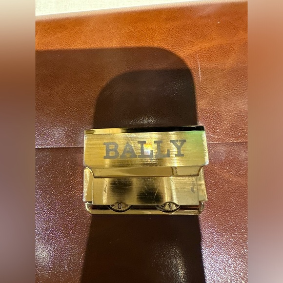 Bally designer leather document holder travel wallet in cognac - Picture 2 of 10